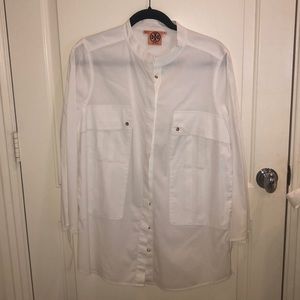 Tory Burch long-sleeved white work button down
